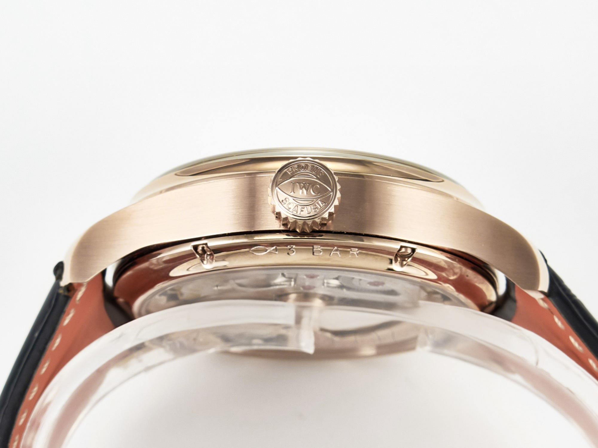 IWC IW5034 Portugieser Perpetual Calendar RG V9F 1:1 Best Edition Black Dial on Black Leather Strap A52610-fasswatch