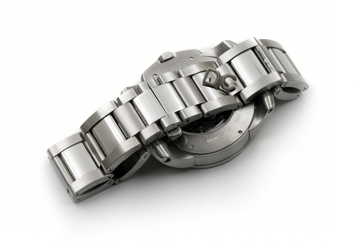 Calibre de Cartier White Dial on Steel Bracelet-fasswatch