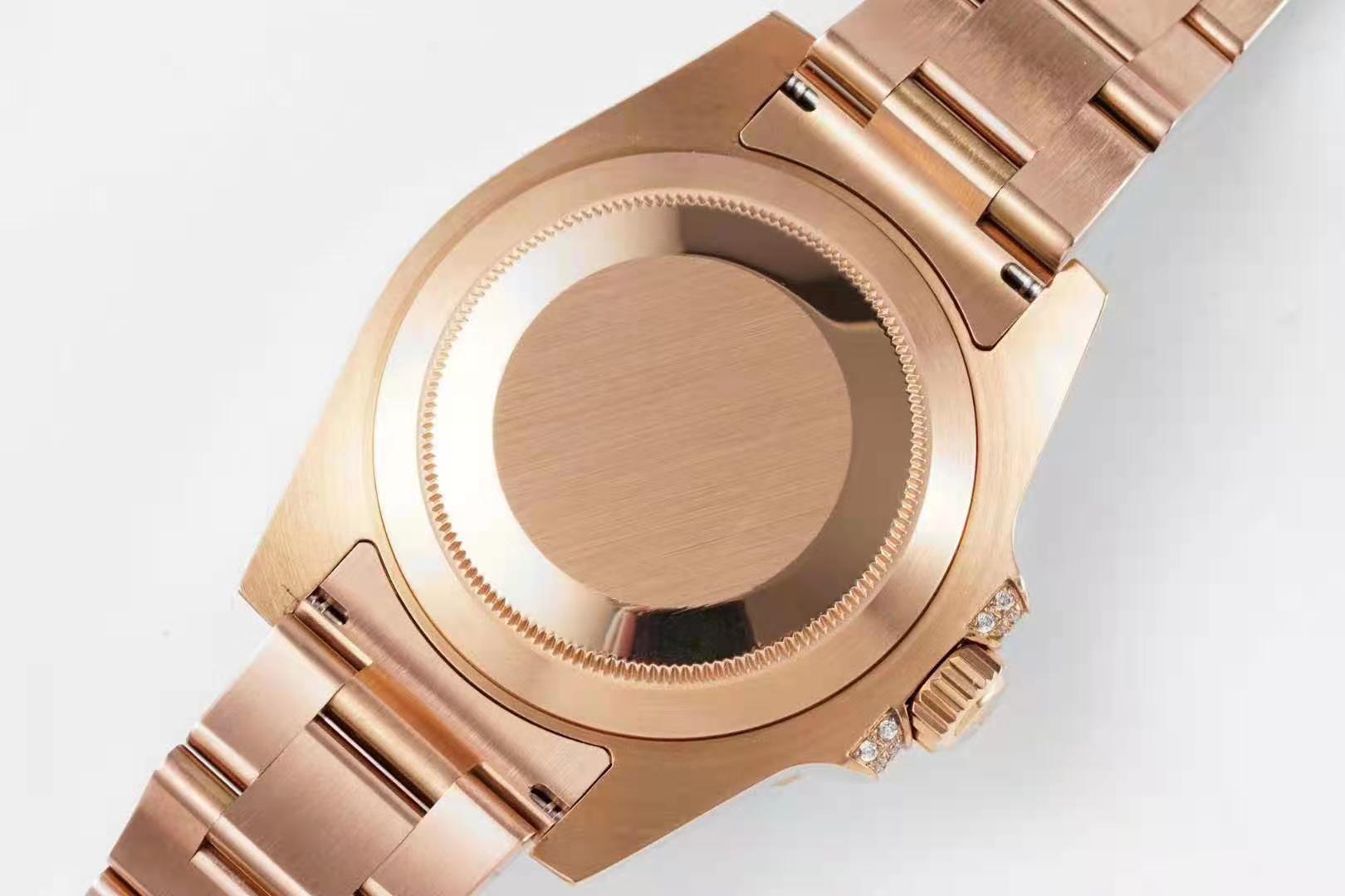 Rolex GMT Master II 116758 BLRO “Pepsi” with Paved Diamond Bezel in Rose Gold-fasswatch