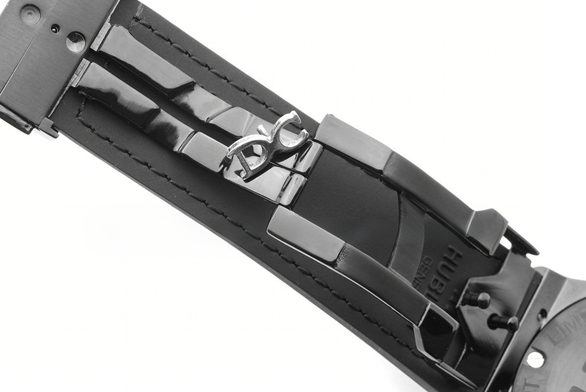 Hublot Classic Fusion Tourbillon 45mm Black Dial in Steel on Black Leather Strap-fasswatch