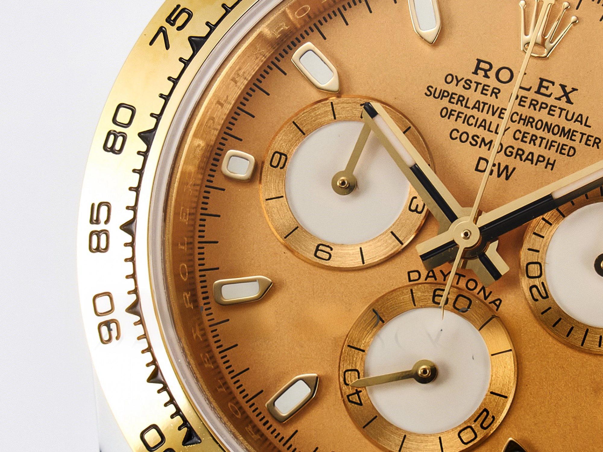 Rolex Daytona DIW White Carbon Case YG Bezel DIWF Edition YG Dial on Brown Leather Strap A7750-fasswatch