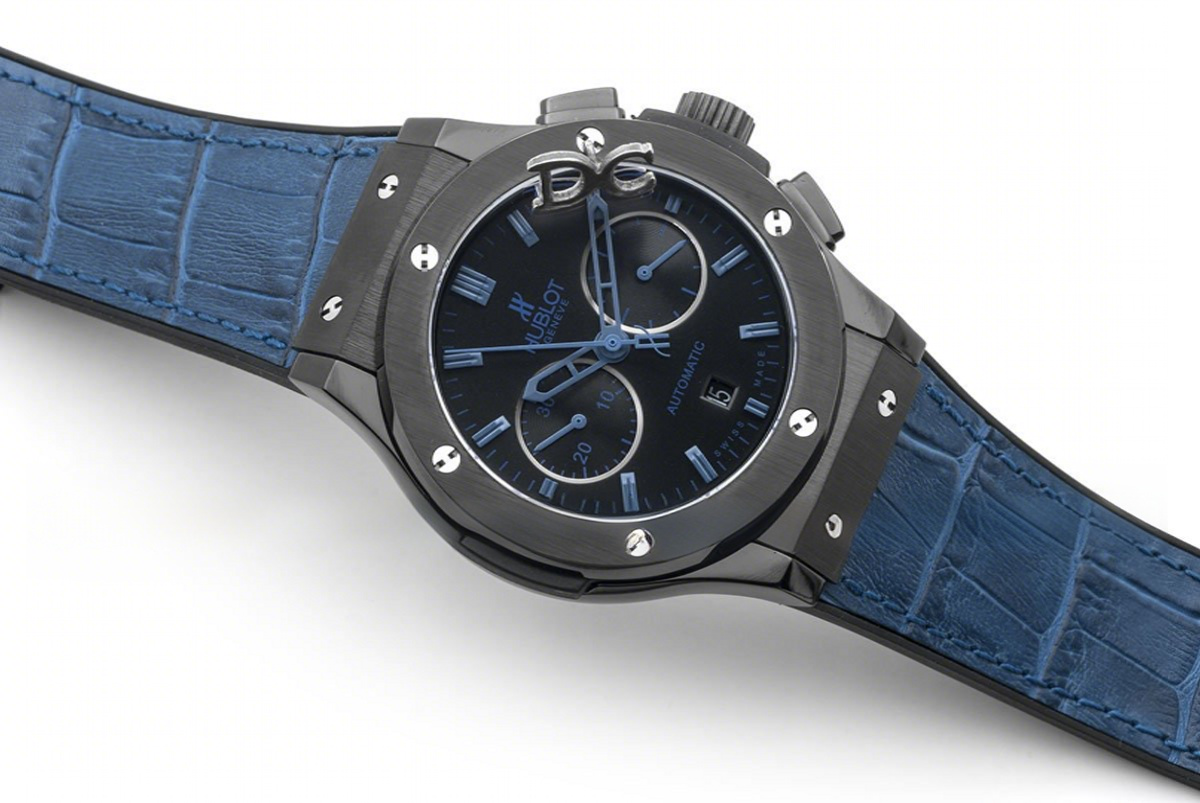 Hublot Classic Fusion Chronograph Blue Dial in PVD-fasswatch
