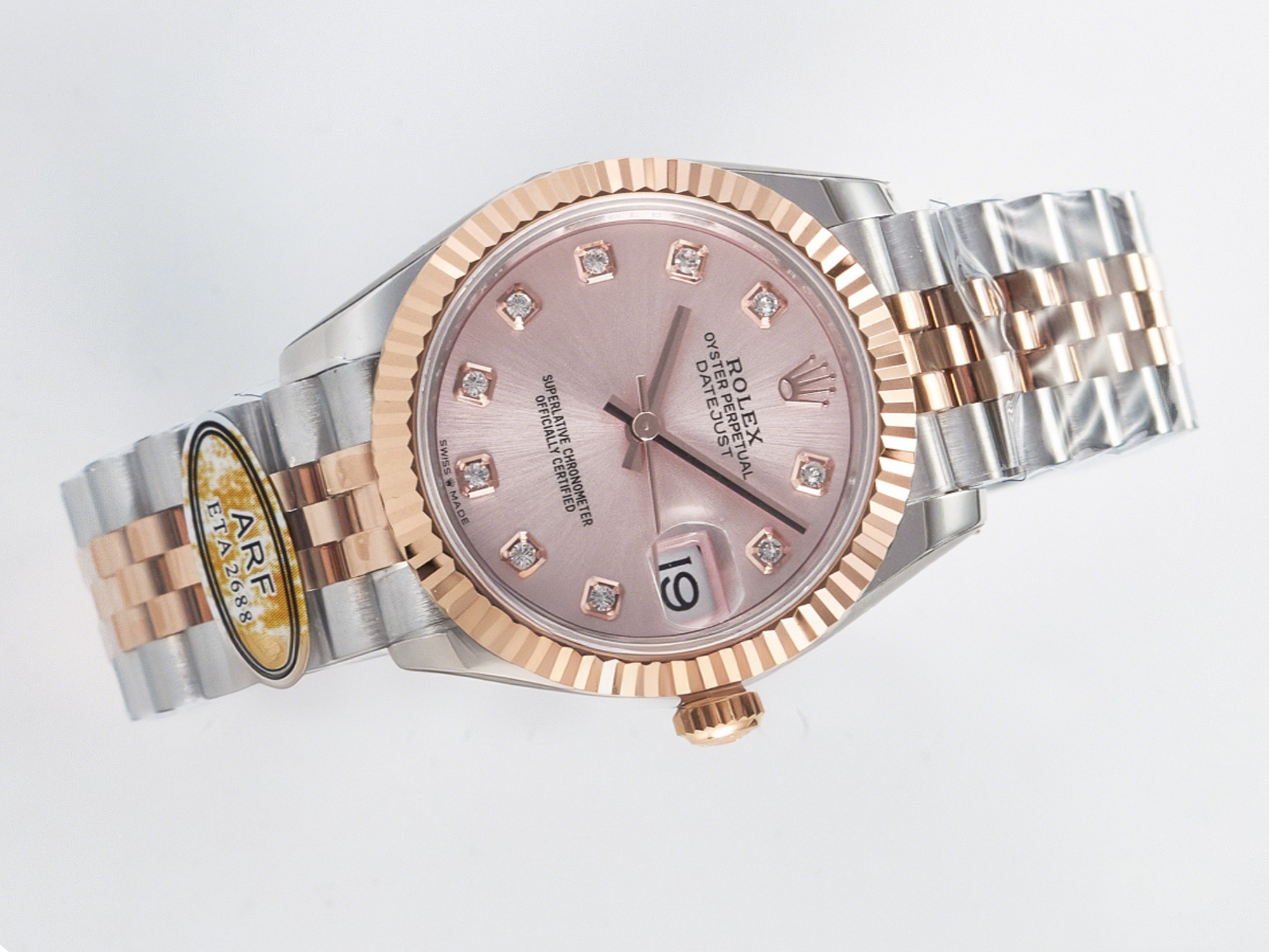 Rolex DateJust 31 278271 ARF 1:1 Best Edition 904L Steel RG Diamonds Dial on SS/RG Jubilee Bracelet ETA 2688-fasswatch