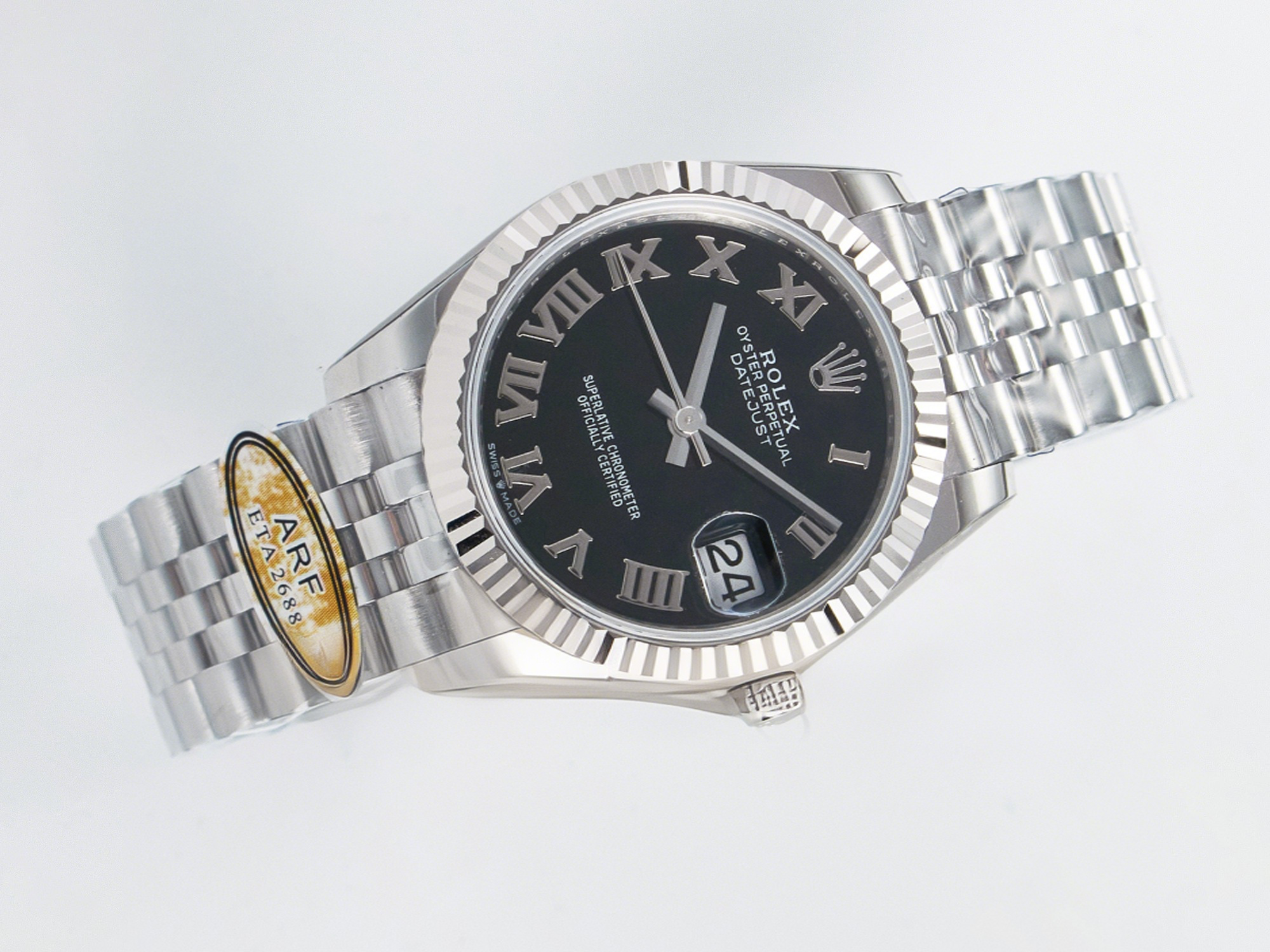 Rolex DateJust 31 278274 ARF 1:1 Best Edition 904L Steel Black Roman Dial on SS Jubilee Bracelet ETA 2688-fasswatch