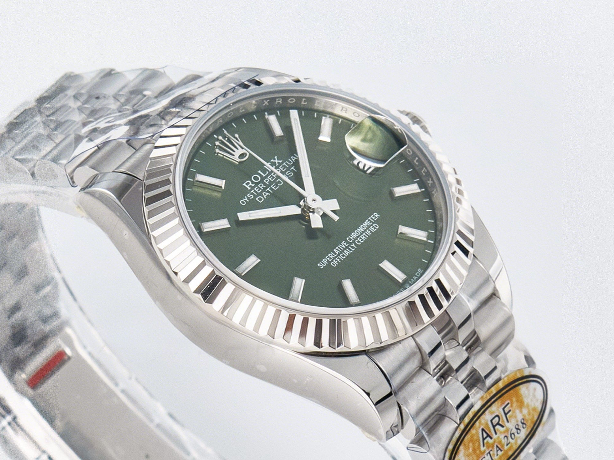 Rolex DateJust 31 278274 ARF 1:1 Best Edition 904L Steel Green Dial Stick Marker on SS Jubilee Bracelet ETA 2688-fasswatch