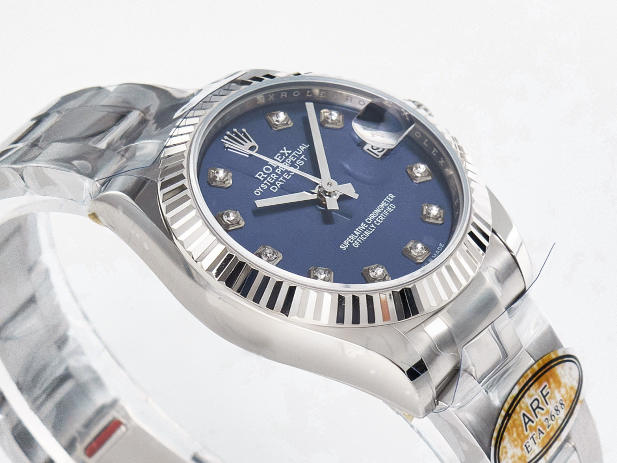 Rolex DateJust 31 278274 ARF 1:1 Best Edition 904L Steel Blue Diamonds Dial on SS Oyster Bracelet ETA 2688-fasswatch