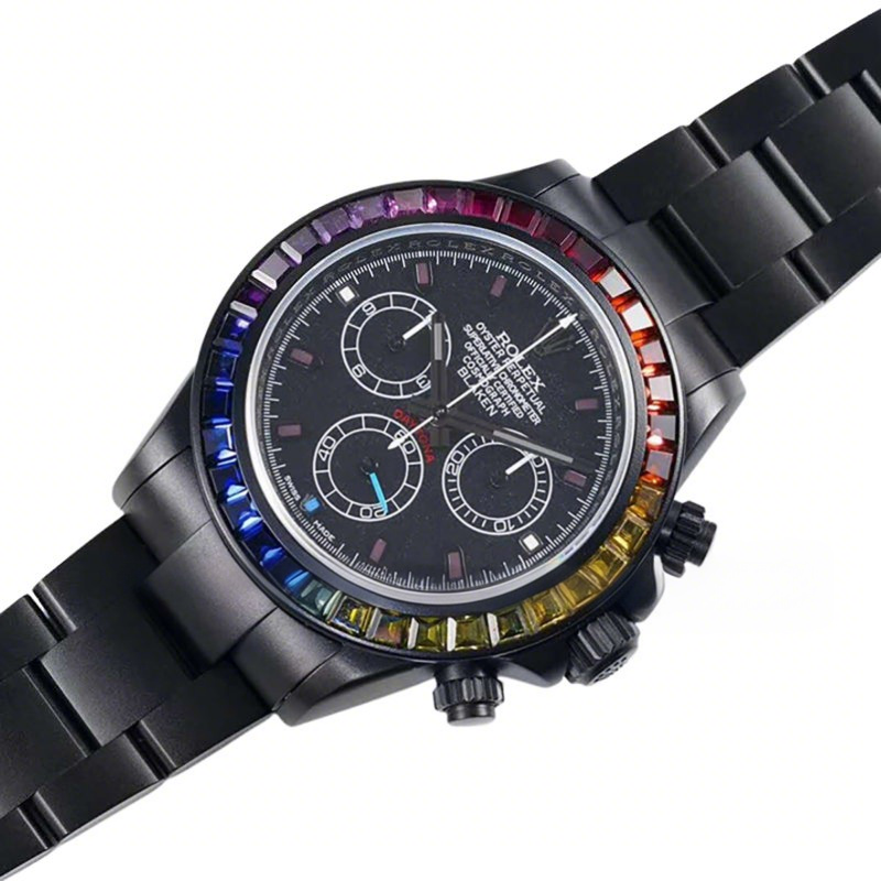 Rolex Daytona Blaken Rainbow-fasswatch