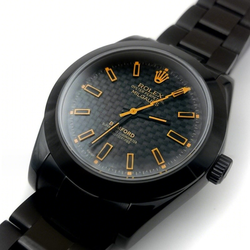 Rolex Bamford Milgauss SE Stealth GV Yellow-fasswatch