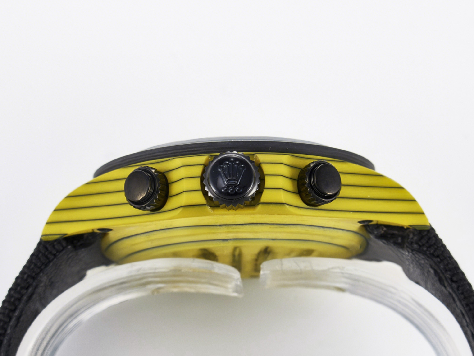 Rolex Daytona DIW Yellow Carbon Case DIWF Edition Black/White Dial on Black Nylon Strap A7750-fasswatch