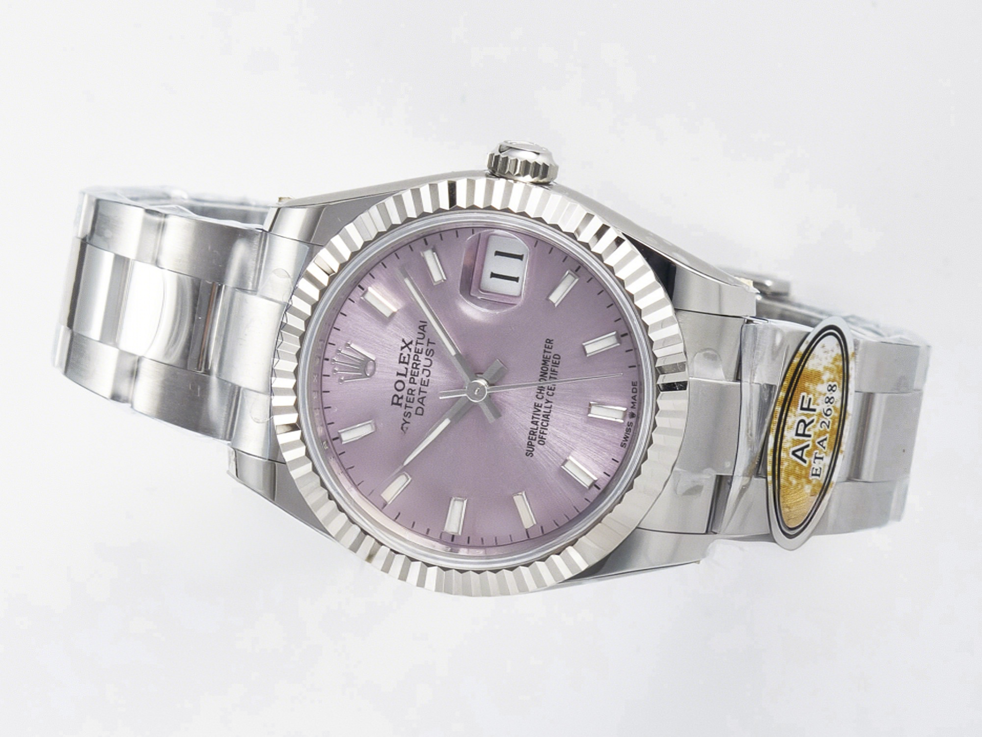 Rolex DateJust 31 278274 ARF 1:1 Best Edition 904L Steel Pink Dial Stick Marker on SS Oyster Bracelet ETA 2688-fasswatch