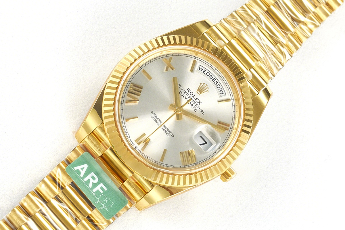 Rolex Daydate 40 228238 Silver Dial with Roman Marker in Yellow Gold (Gain Weight)-fasswatch