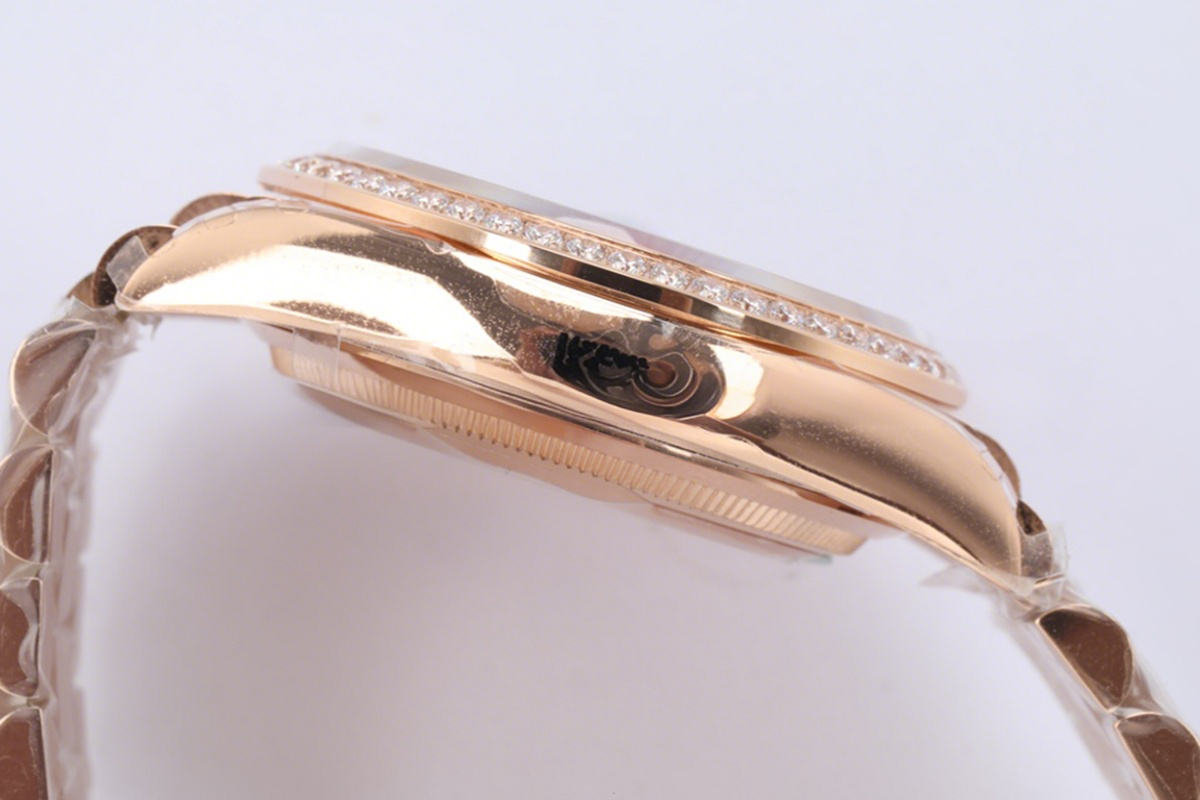 Rolex Day-Date 36 128345RBR Brown Dial with Diamond Bezel in Everose Gold-fasswatch