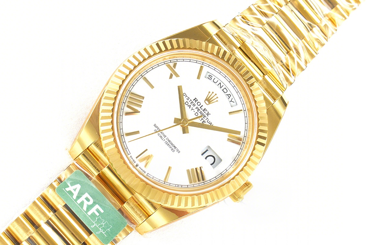 Rolex Daydate 40 228238 White Dial with Roman Marker in Yellow Gold (Gain Weight)-fasswatch