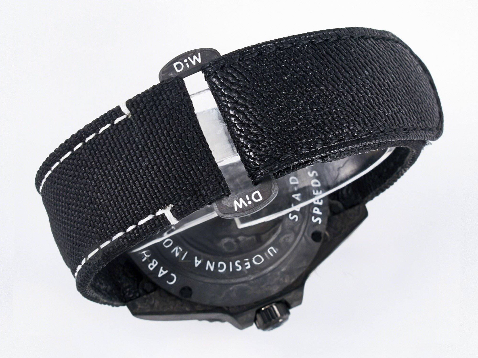 Rolex Sea Dweller 43mm Carbon DIWF Best Edition Black Dial on Black Nylon Strap A2824-fasswatch