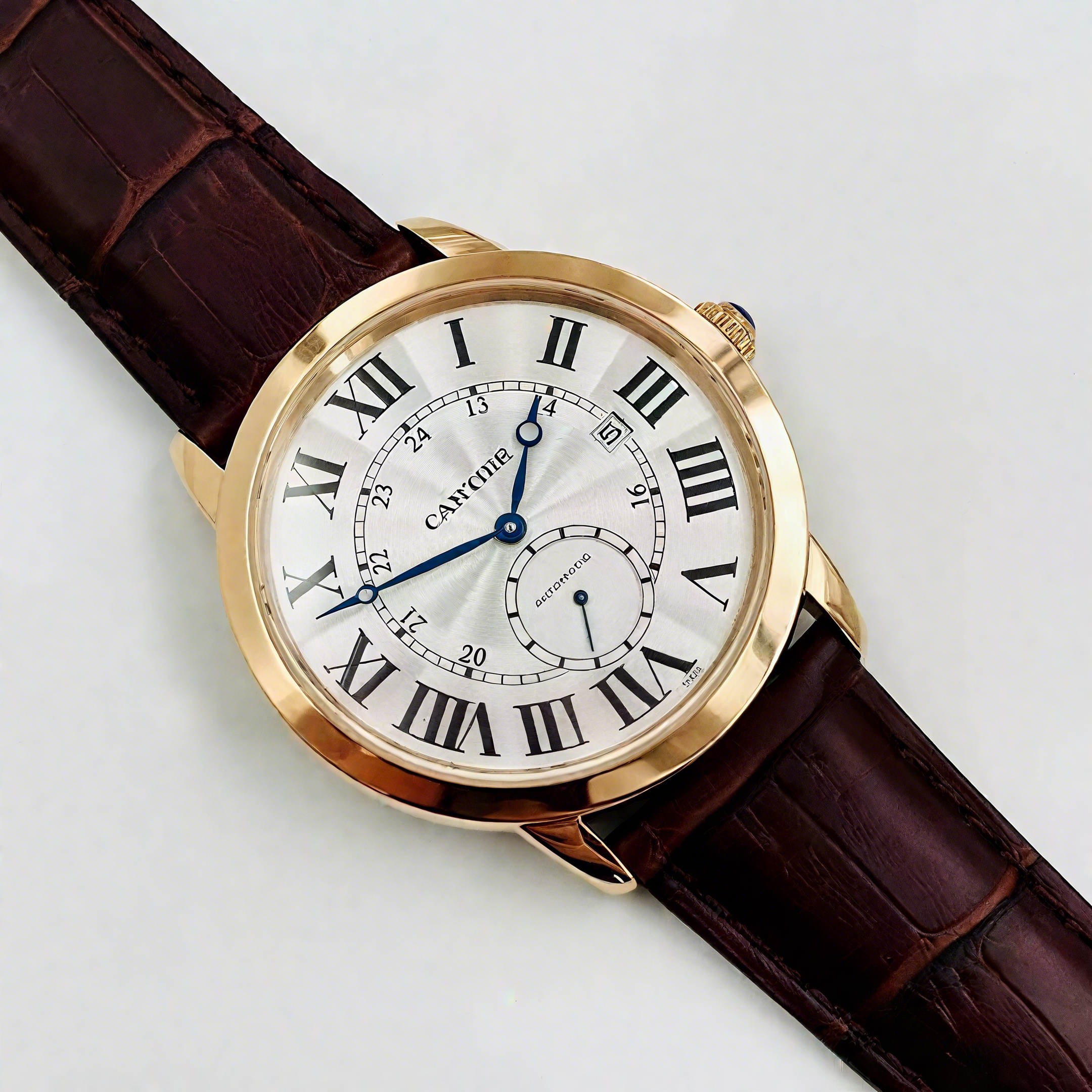 Cartier Ronde Louis de Cartier 41mm White Dial in Pink Gold-fasswatch