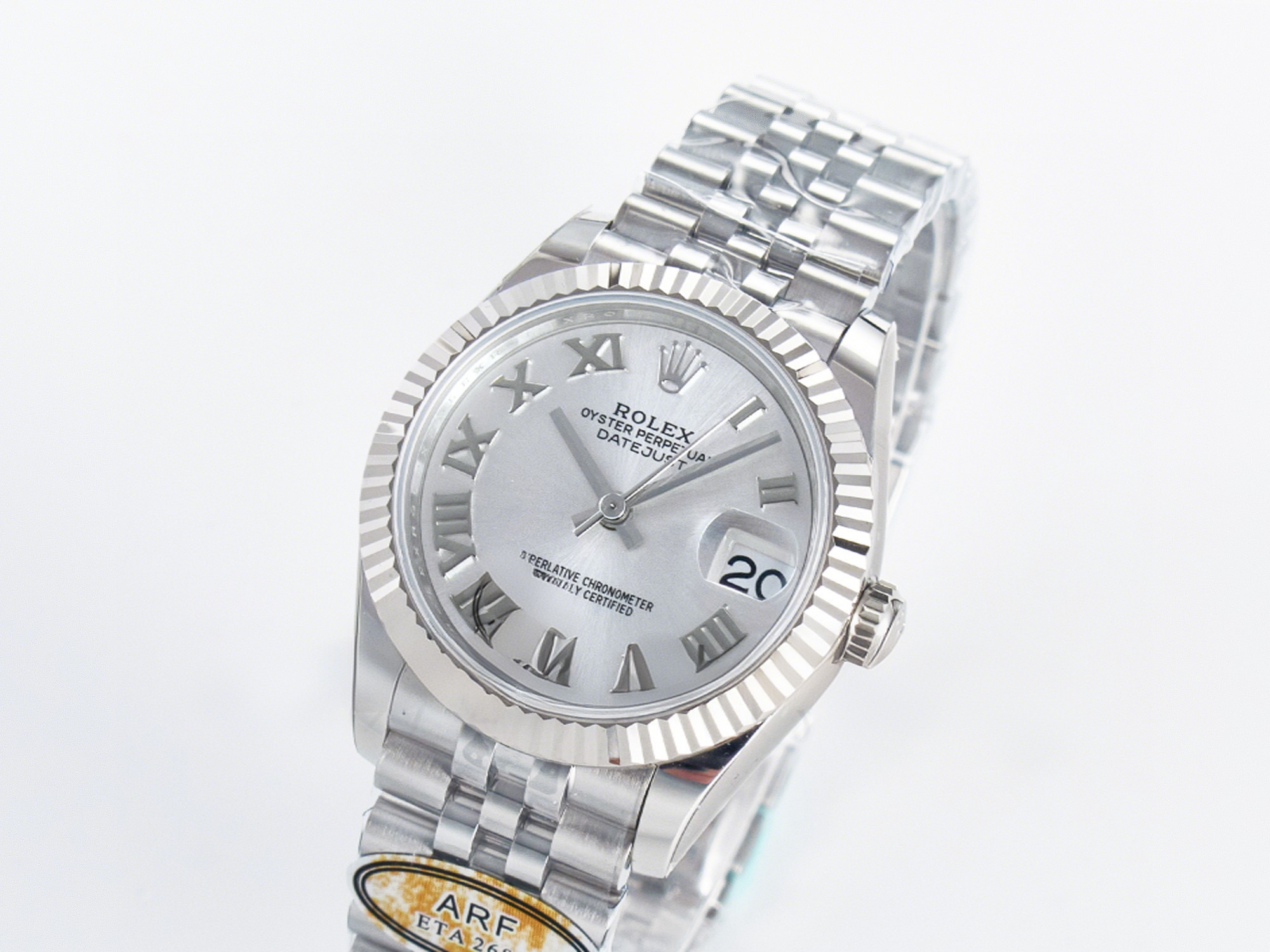 Rolex DateJust 31 278274 ARF 1:1 Best Edition 904L Steel Silver Roman Diamonds Dial on SS Jubilee Bracelet ETA 2688-fasswatch