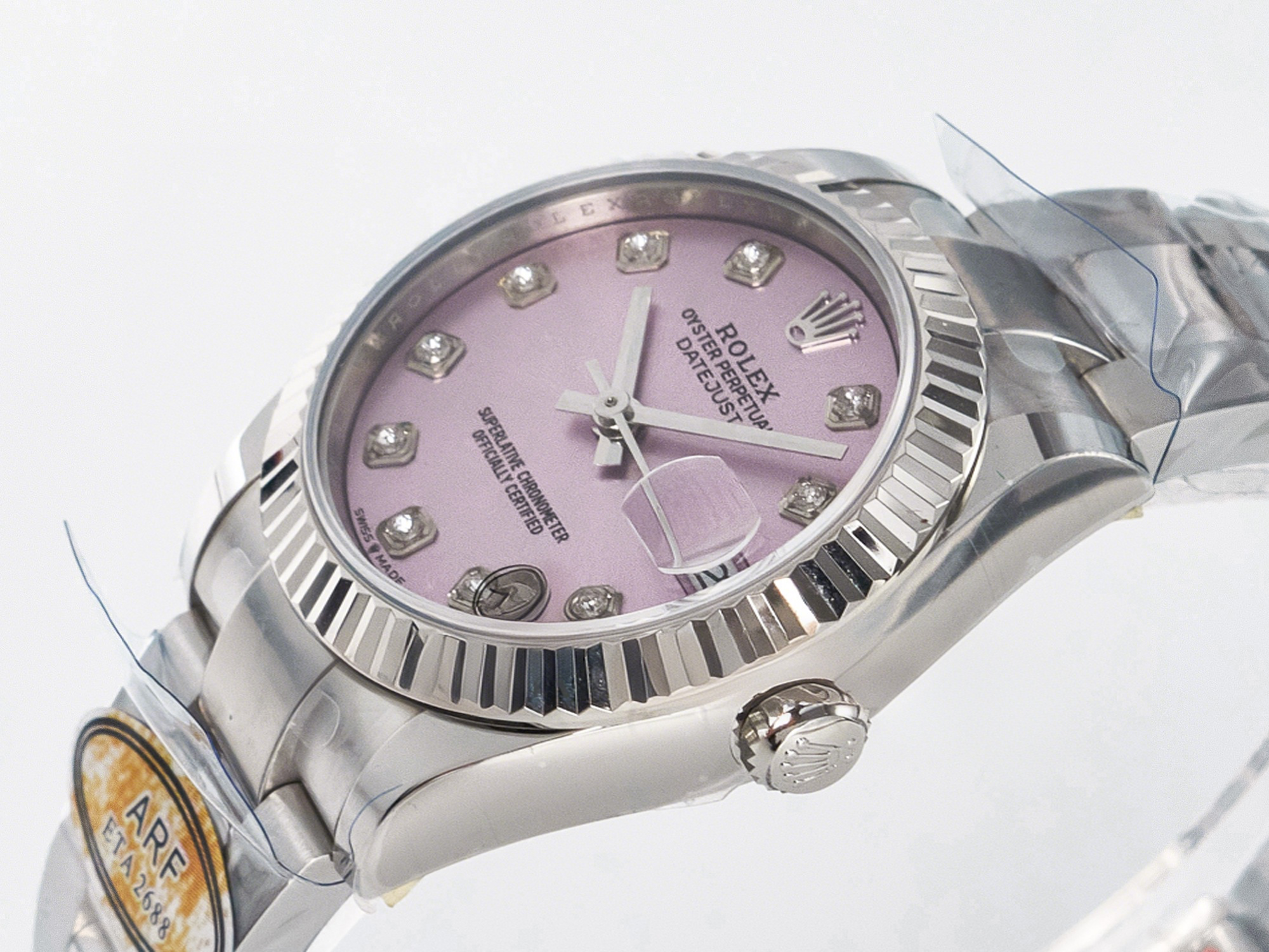 Rolex DateJust 31 278274 ARF 1:1 Best Edition 904L Steel Pink Diamonds Dial on SS Oyster Bracelet ETA 2688-fasswatch