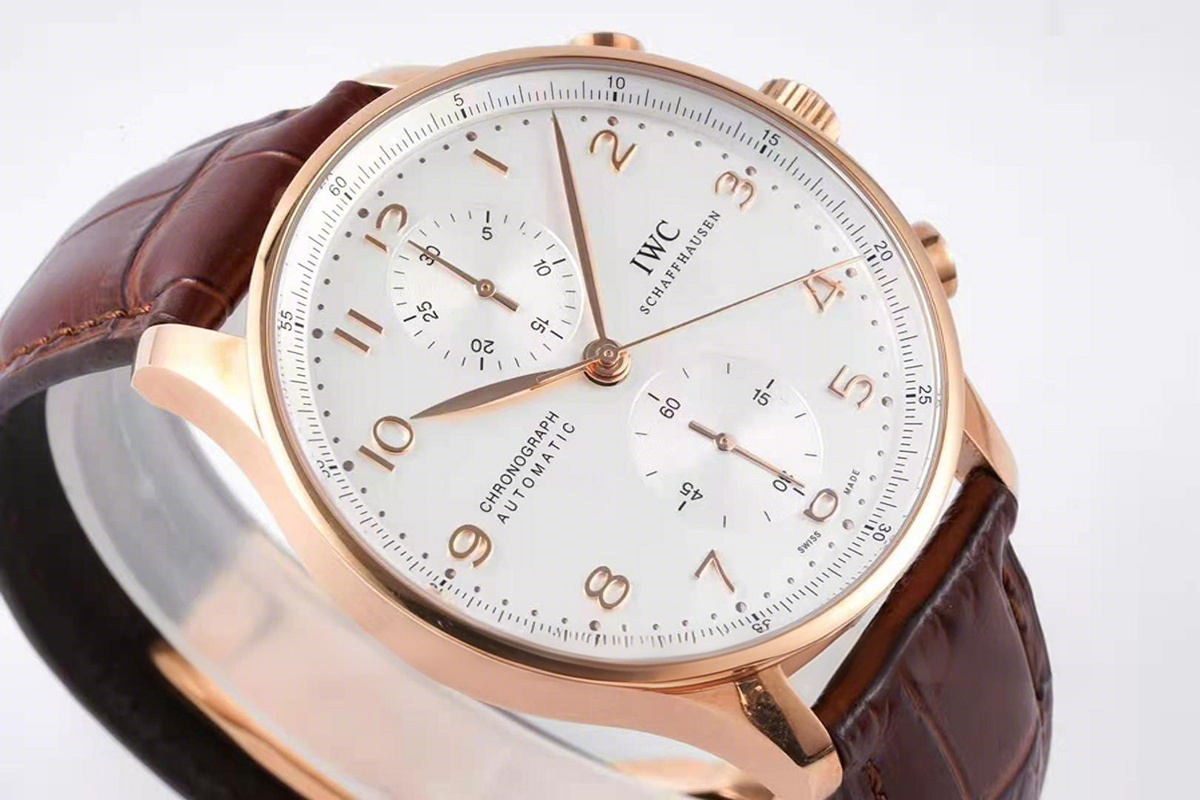 IWC Portugieser Chronograph IW371611 White Dial in Rose Gold-fasswatch