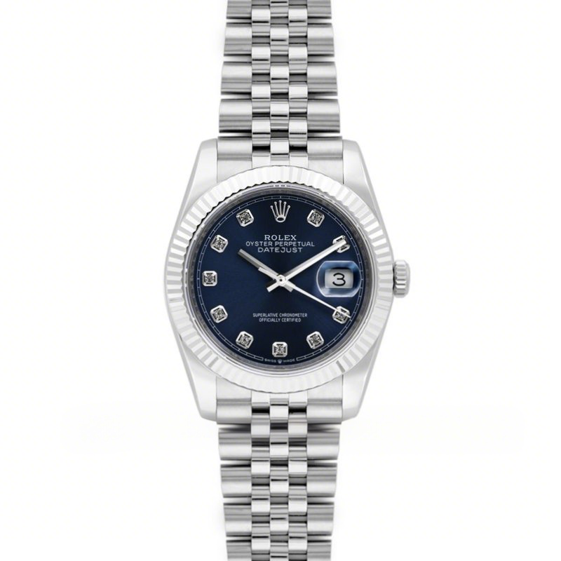 Rolex Datejust 36 116234 Blue Dial with Diamond Markers-fasswatch