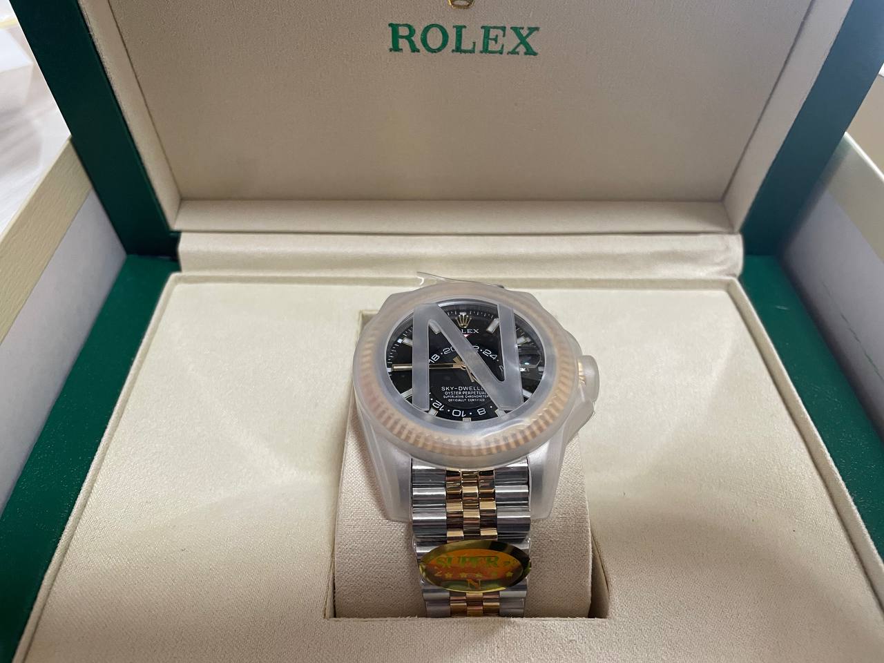 Rolex Sky-Dweller 326933 Steel Gold Black Dial Replica-fasswatch