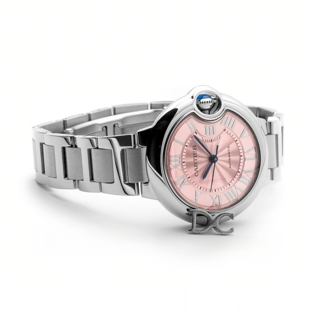 Cartier Ballon Bleu De Cartier 36mm Pink Dial in Steel-fasswatch