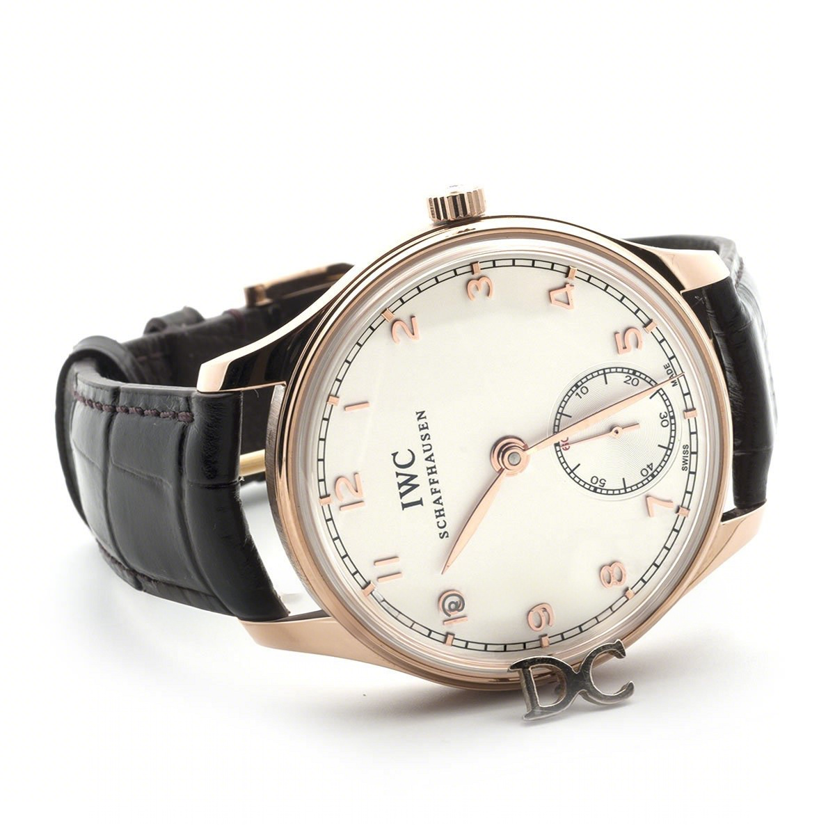 IWC Portuguese Hand Wound Eight Days IW545409 White Dial in Rose Gold-fasswatch