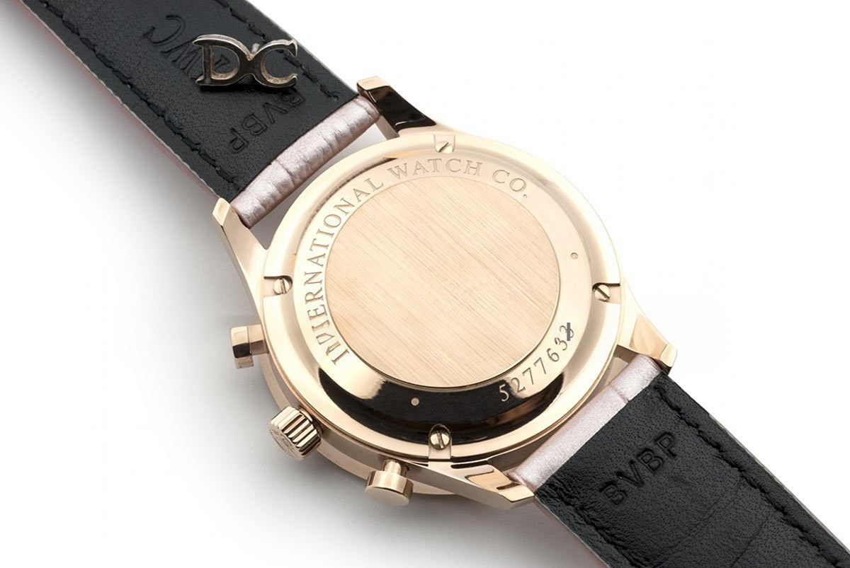 IWC Portugieser Chronograph Automatic White Dial in Rose Gold on Pink Leather Strap-fasswatch