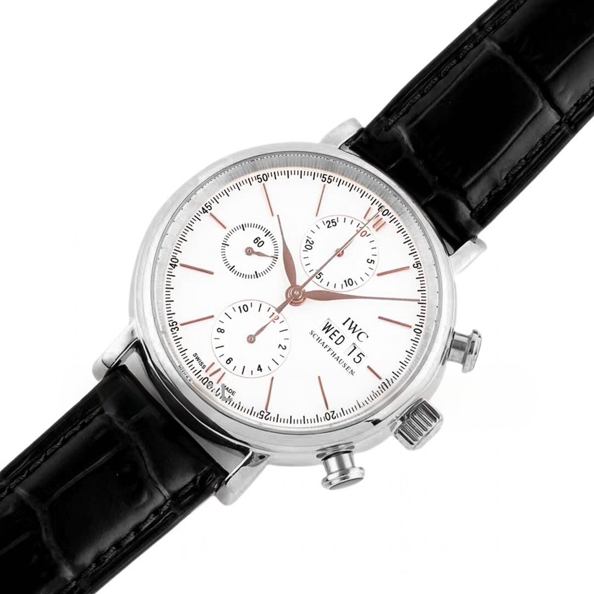 IWC Portofino Chronograph IW391031 Edition “150 Years” White Dial in Steel-fasswatch