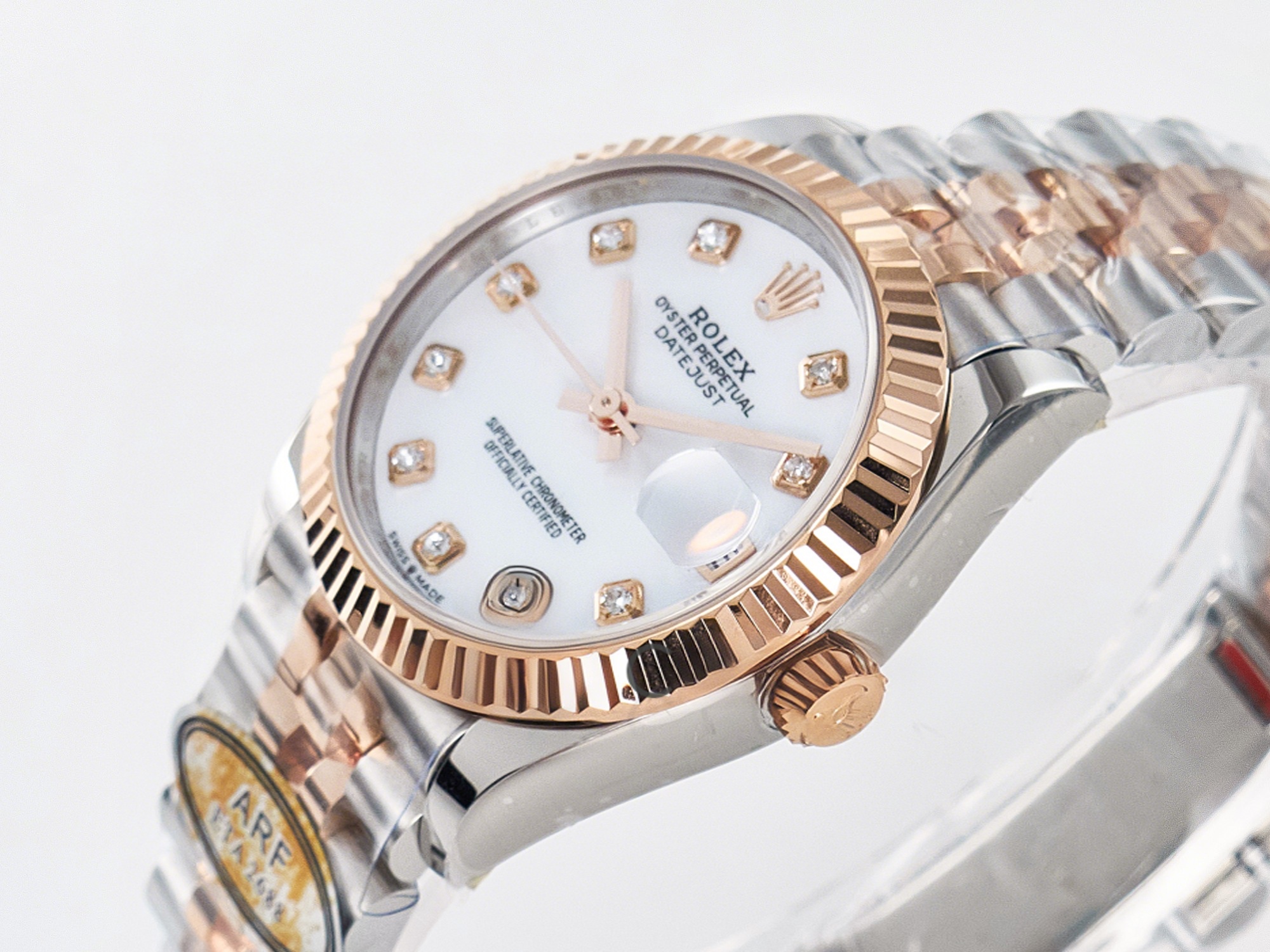 Rolex DateJust 31 278271 ARF 1:1 Best Edition 904L Steel White MOP Diamonds Dial on SS/RG Jubilee Bracelet ETA 2688-fasswatch