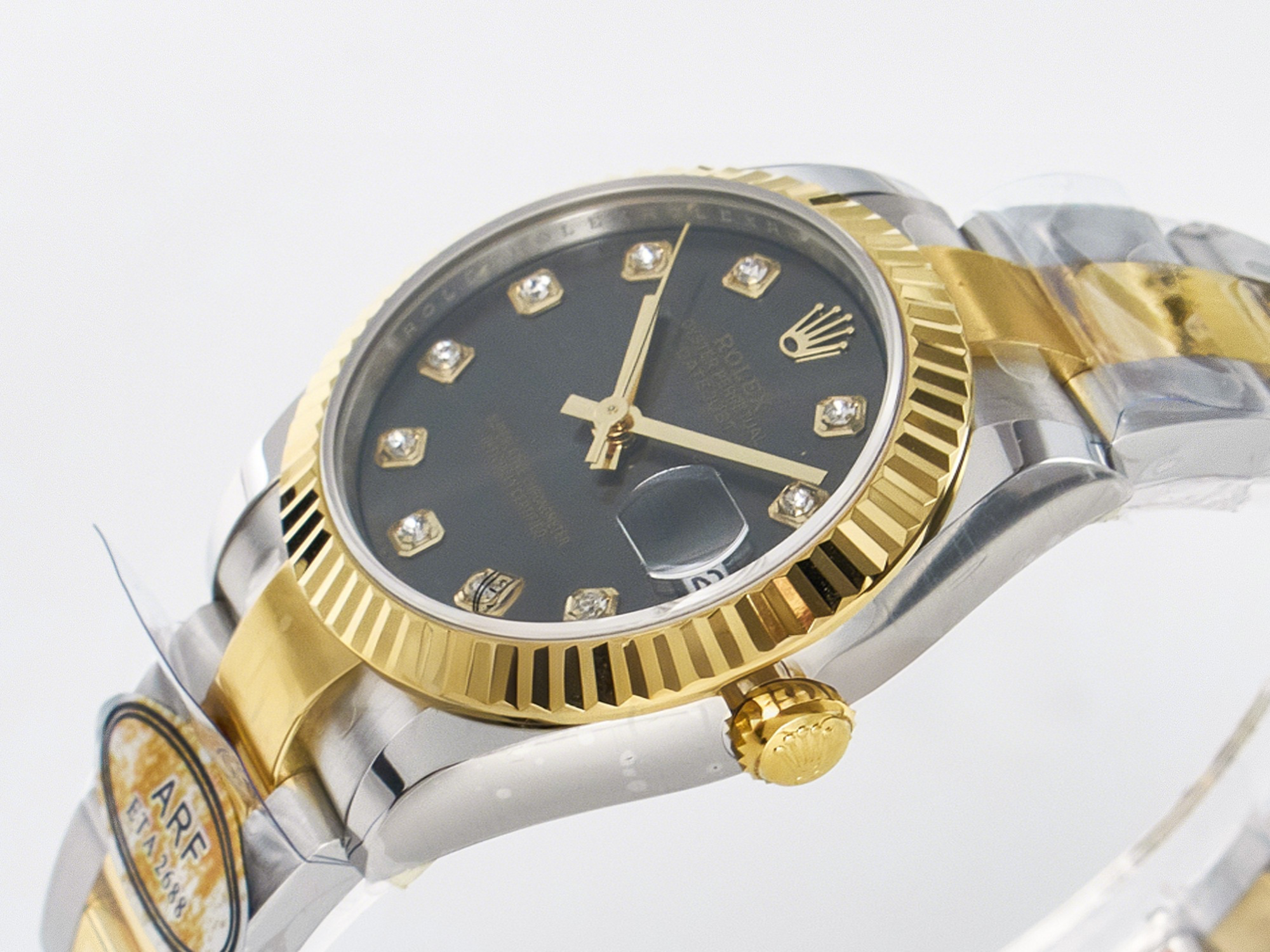 Rolex DateJust 31 278273 ARF 1:1 Best Edition 904L Steel Gray Diamonds Dial on SS/YG Oyster Bracelet ETA 2688-fasswatch