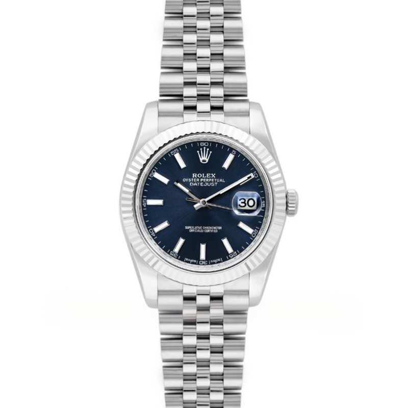 Rolex Datejust 41 126334 Blue Dial Stick Markers in White Gold-fasswatch