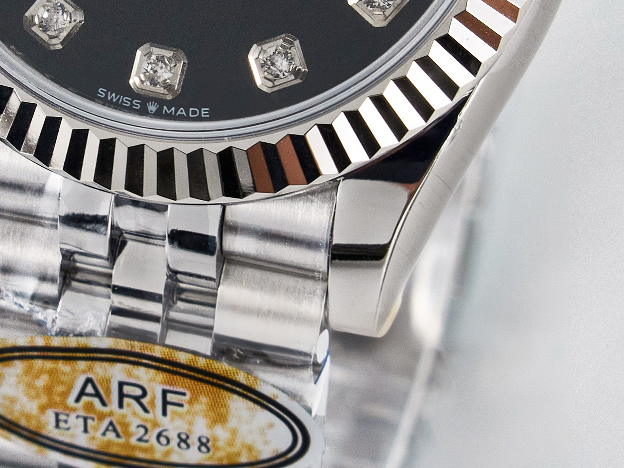 Rolex DateJust 31 278274 ARF 1:1 Best Edition 904L Steel Black Diamonds Dial on SS Jubilee Bracelet ETA 2688-fasswatch
