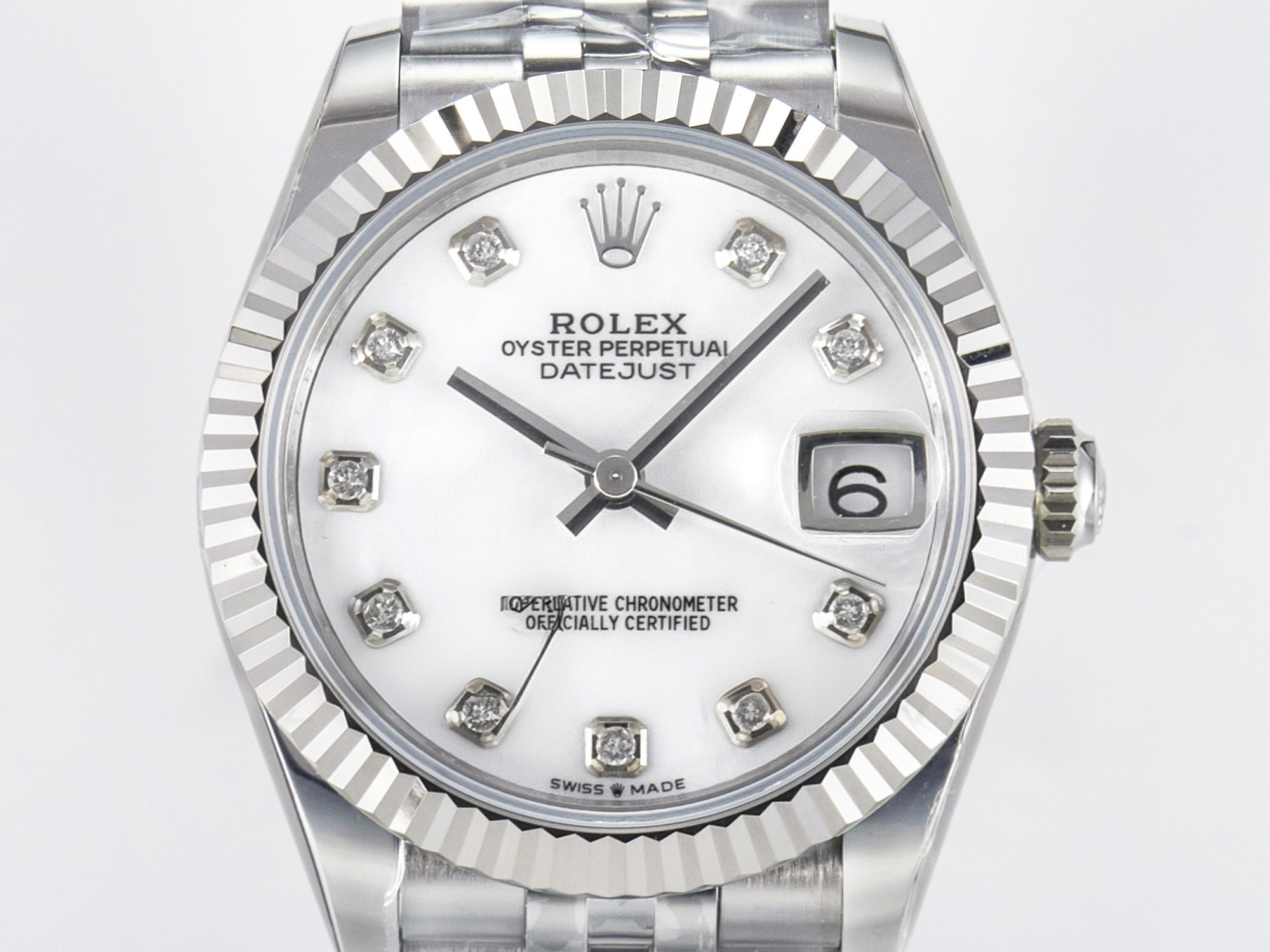 Rolex DateJust 31 278274 ARF 1:1 Best Edition 904L Steel White MOP Diamonds Dial on SS Jubilee Bracelet ETA 2688-fasswatch