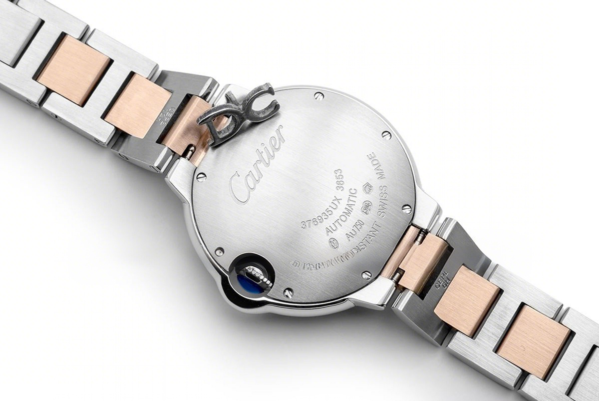 Cartier Ballon Bleu De Cartier 36mm Silver Dial with Diamond Bezel in Steel/Pink Gold-fasswatch