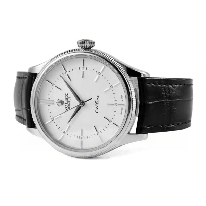 Rolex Cellini Time 50509 White Dial with Stick Marker in White Gold-fasswatch