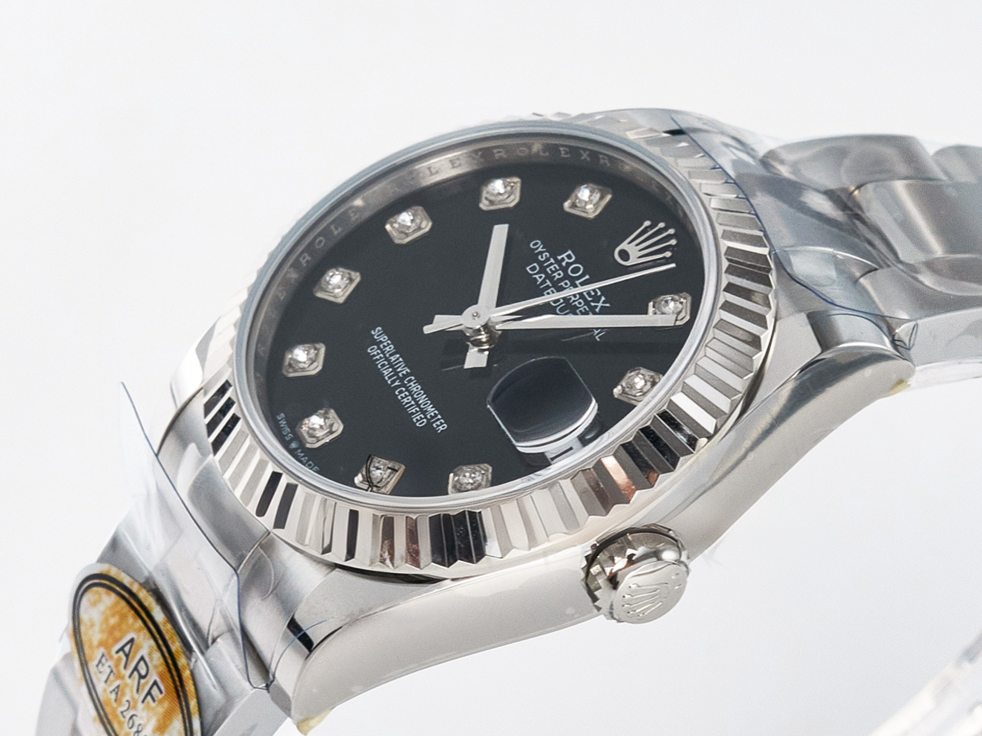 Rolex DateJust 31 278274 ARF 1:1 Best Edition 904L Steel Black Diamonds Dial on SS Oyster Bracelet ETA 2688-fasswatch