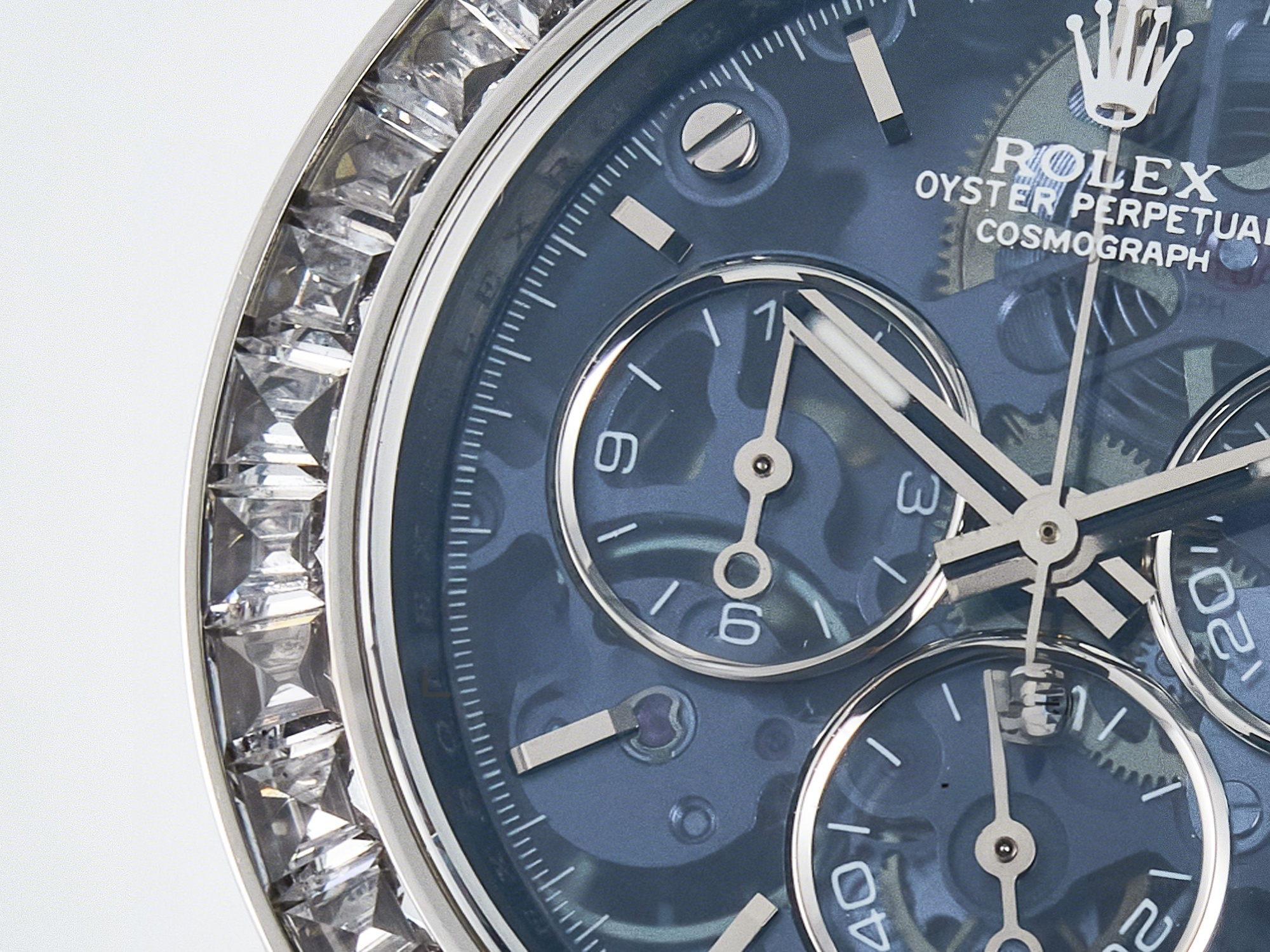 Rolex Daytona ZIF REMOULD White Carbon GETF Best Edition Blue Skeleton Dial Diamonds Bezel on Blue Nylon Strap DD4802-fasswatch