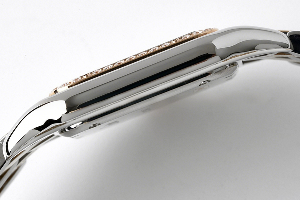 Cartier Panthère De Cartier 27mm White Dial in Steel/Rose Gold with Diamond Bezel-fasswatch