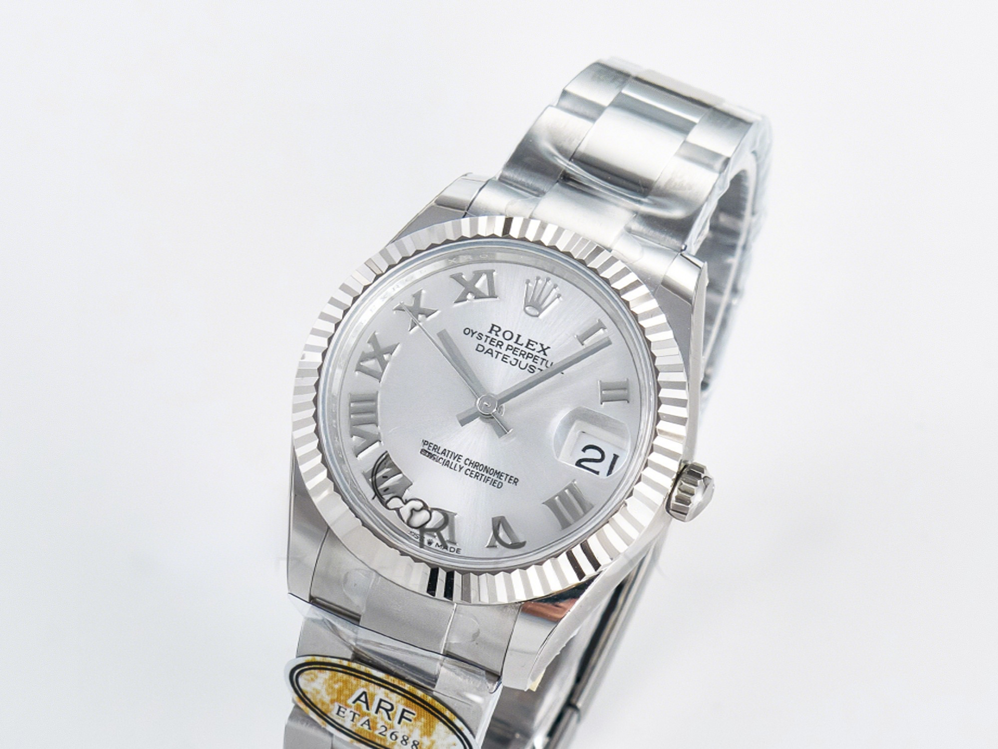 Rolex DateJust 31 278274 ARF 1:1 Best Edition 904L Steel Silver Roman Diamonds Dial on SS Oyster Bracelet ETA 2688-fasswatch