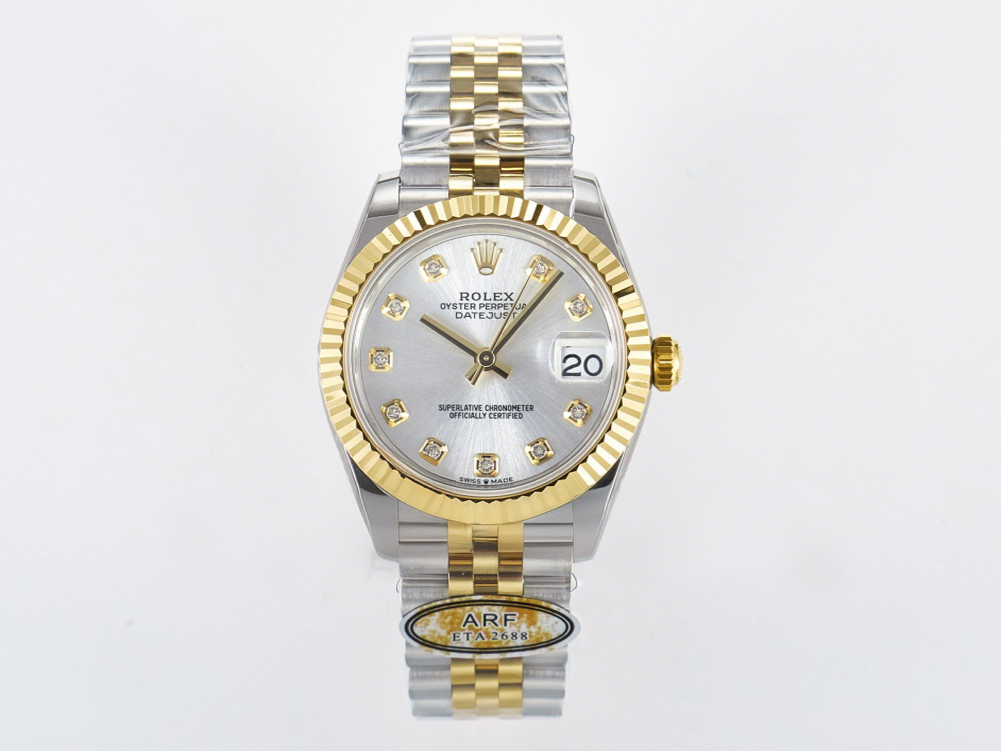 Rolex DateJust 31 278273 ARF 1:1 Best Edition 904L Steel Silver Diamonds Dial on SS/YG Jubilee Bracelet ETA 2688-fasswatch