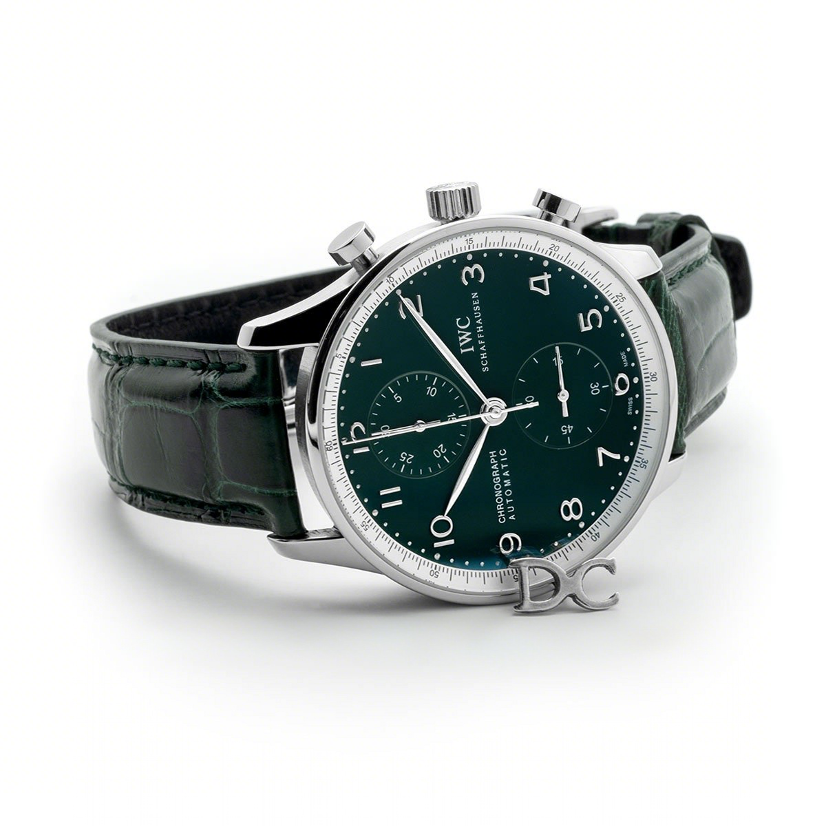IWC Portugieser Chronograph Edition 150 Years IW3716 Green Dial in Steel-fasswatch