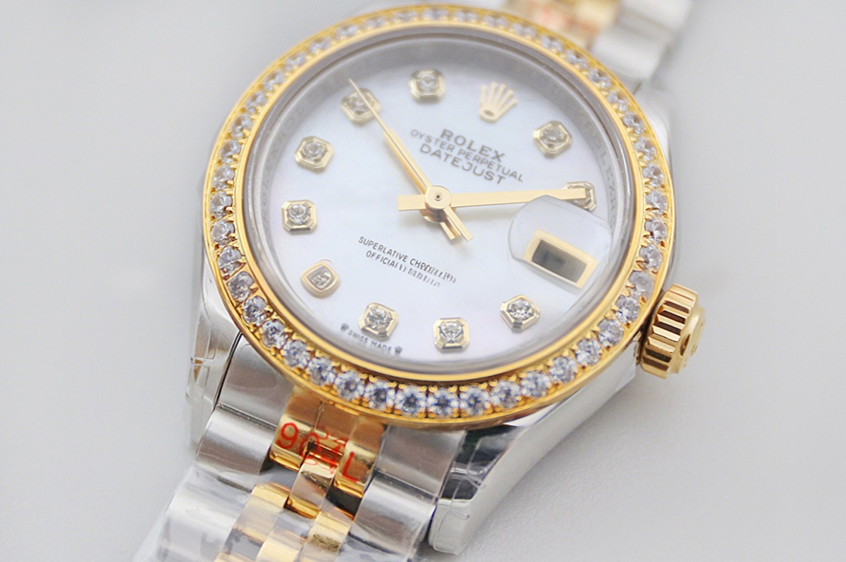 Rolex Ladies Datejust 279383RBR MOP Dial with Diamond Bezel in Yellow Gold/Steel-fasswatch