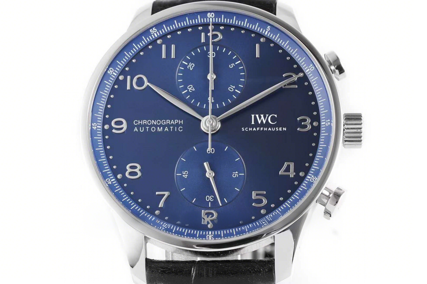 IWC Portugieser Chronograph IW371606 Blue Dial in Steel-fasswatch