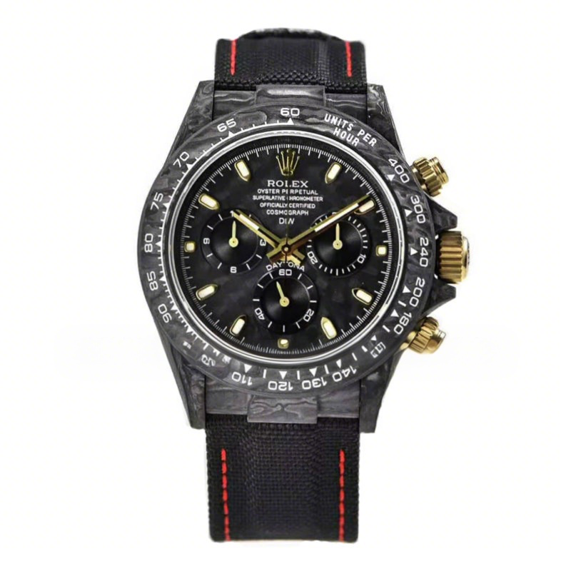 Rolex Daytona DIW Black and Gold Carbon-fasswatch