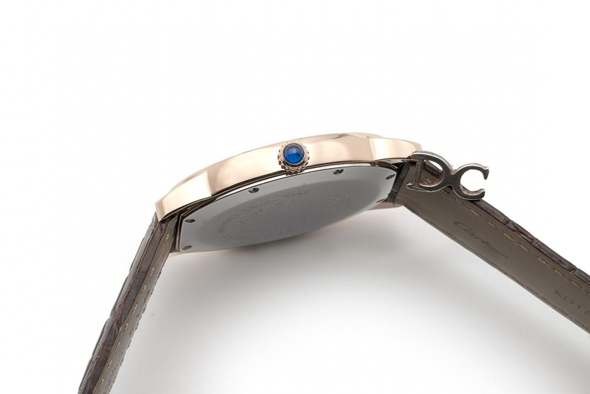 Cartier Ronde Louis Cartier Watch 36mm White Dial in Pink Gold on Brown Leather Strap-fasswatch