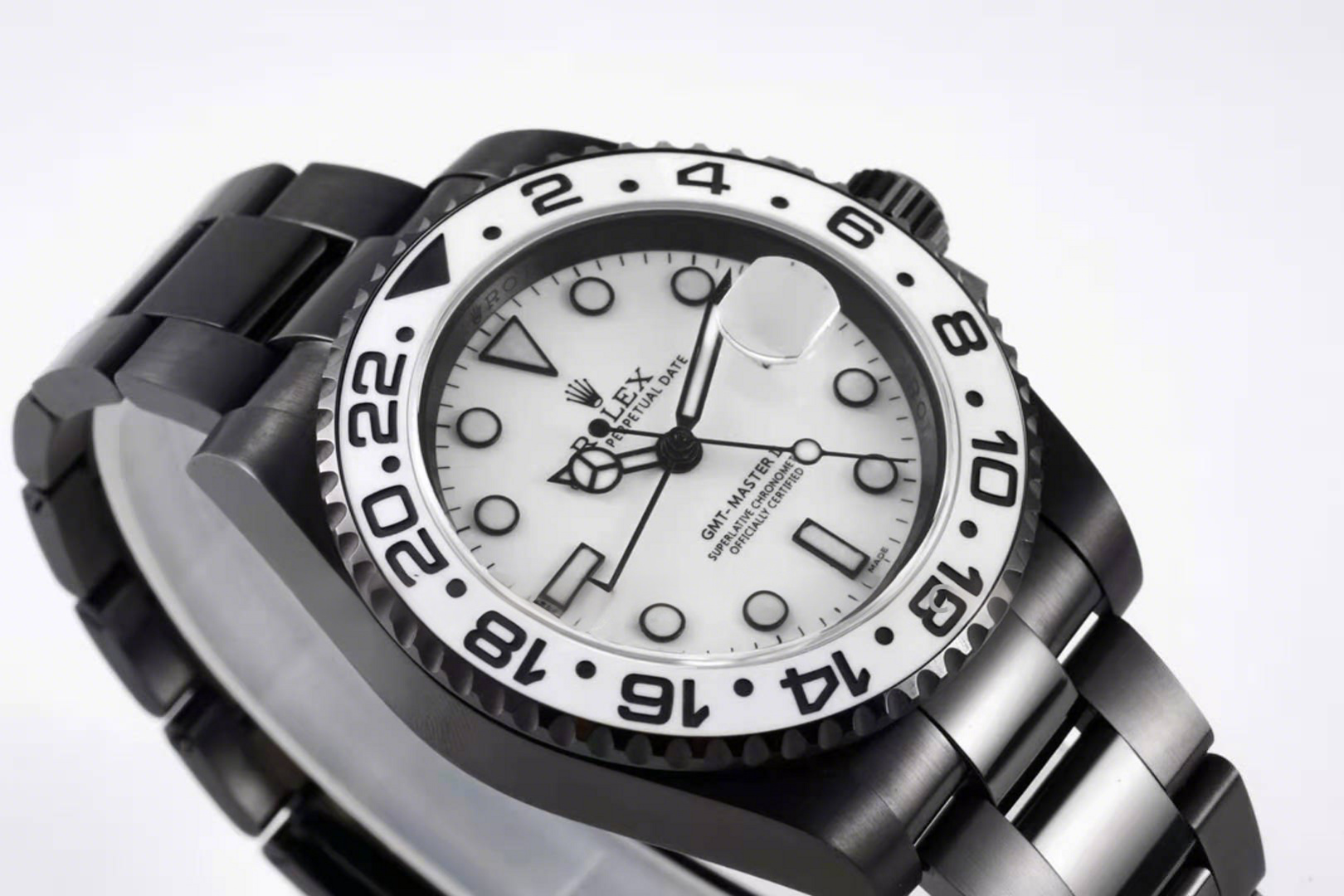 Rolex GMT Master II 116710 “Oreo” White Dial in PVD-fasswatch