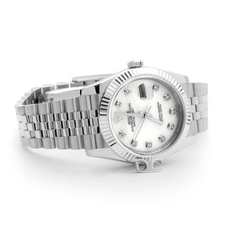Rolex Datejust 36 116234 White MOP Dial with Diamond Markers-fasswatch