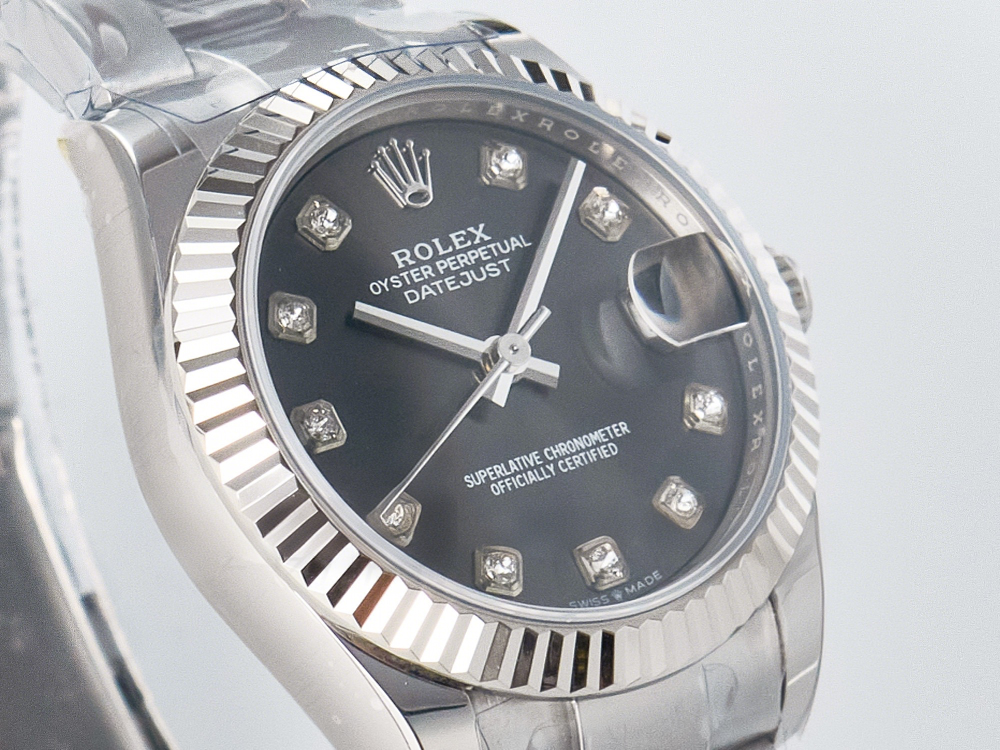 Rolex DateJust 31 278274 ARF 1:1 Best Edition 904L Steel Gray Diamonds Dial on SS Oyster Bracelet ETA 2688-fasswatch