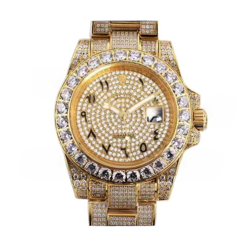 Rolex Submariner 116659 Full Diamond Paved Dial with Arabic Markers in Yellow Gold-fasswatch