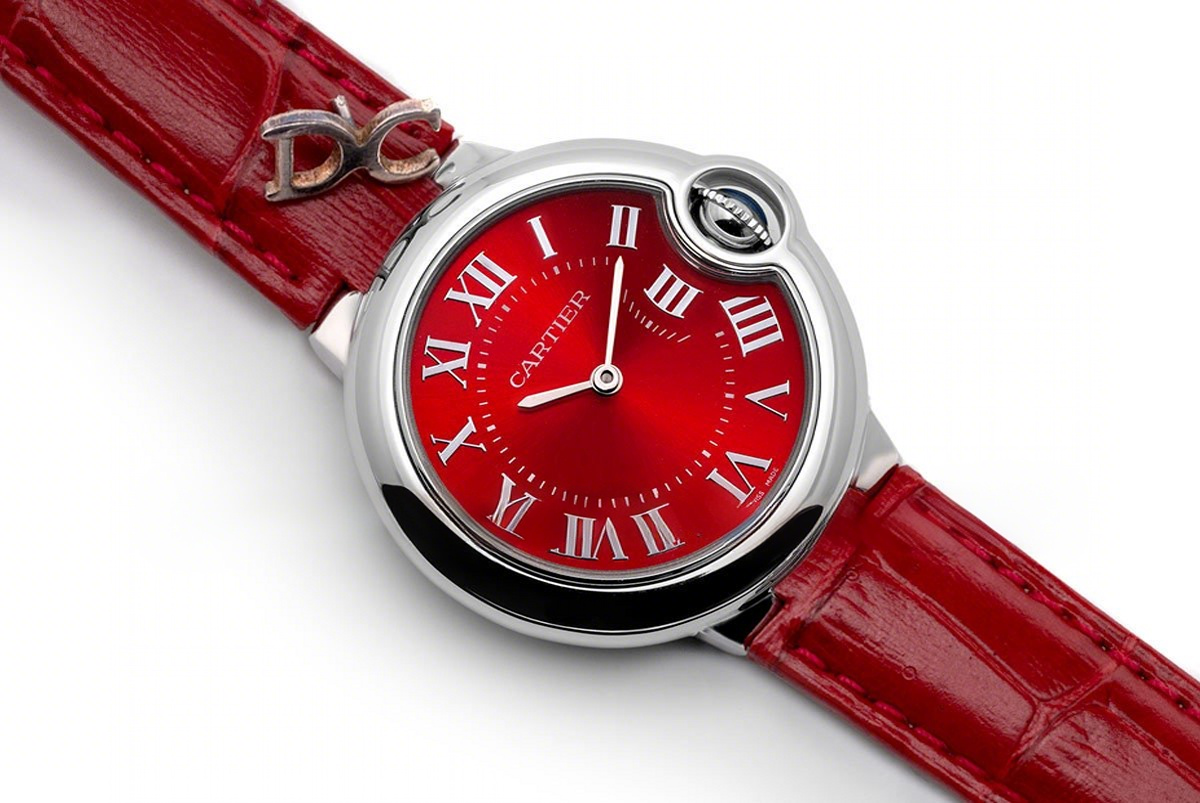 Cartier Ballon Bleu de Cartier 33mm Quartz Red Dial in Red Leather Strap-fasswatch